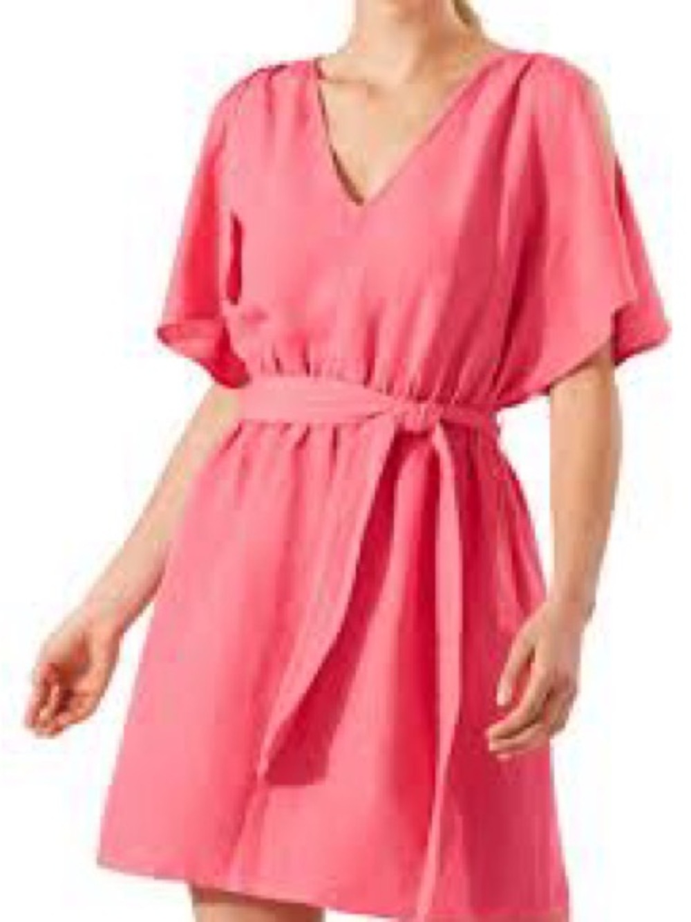 Tommy Bahama St Lucia Split Shoulder Linen Blend Dress Cover Up Coral Coast M